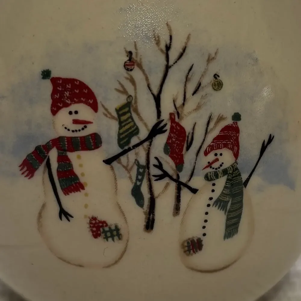 Vintage Royal Seasons Snowman Stoneware Sugar & Creamer Set